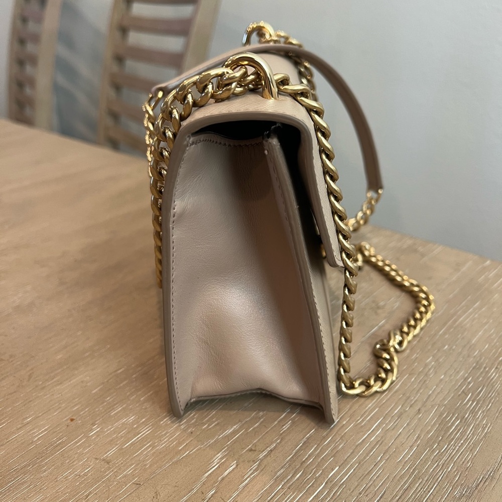 Prada Envelope Flap Chain Shoulder bag Saffiano Leather Small Beige - Picture 5 of 9